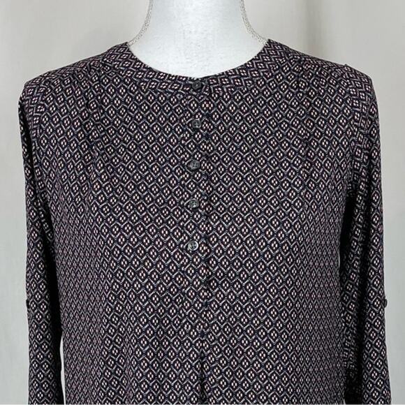 LOFT Burgundy Black White Print Office Date Night Shift Dress NWOT Size XXS - Picture 3 of 12